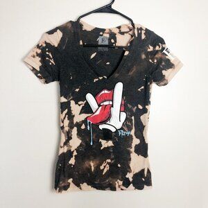 Filthy Dripped Filthy Mickey V Neck T Shirt Tie Dye Small Womens